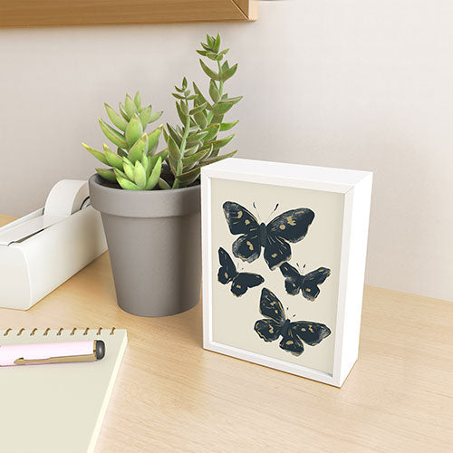 ThingDesign Black Butterflies 2 Framed Mini Art Print
