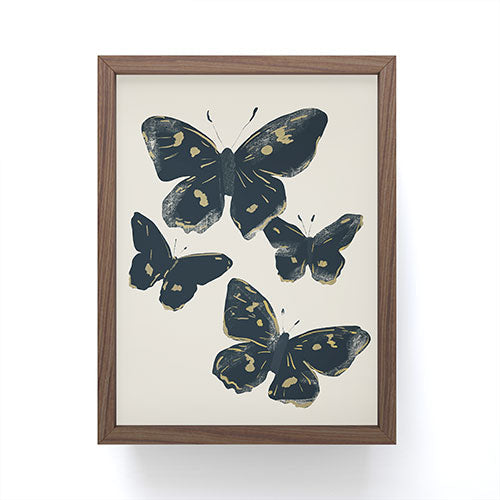 ThingDesign Black Butterflies 2 Framed Mini Art Print