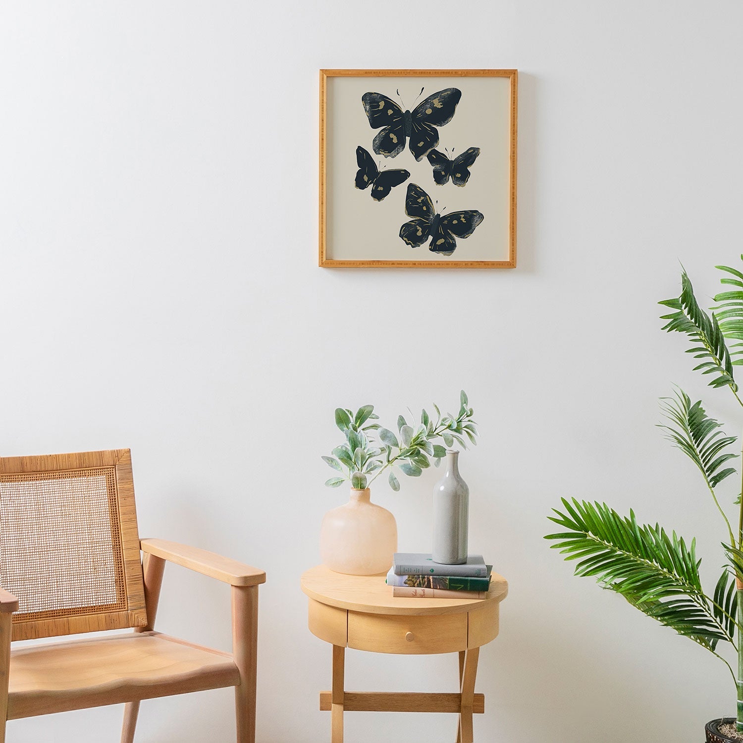ThingDesign Black Butterflies 2 Framed Wall Art