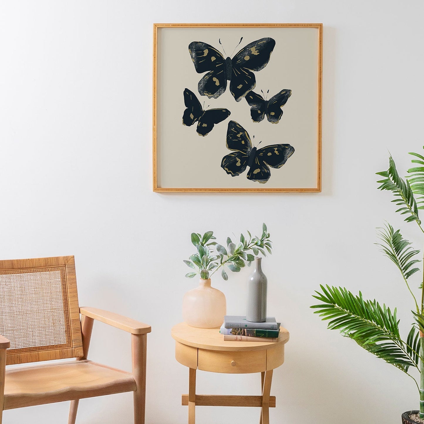 ThingDesign Black Butterflies 2 Framed Wall Art