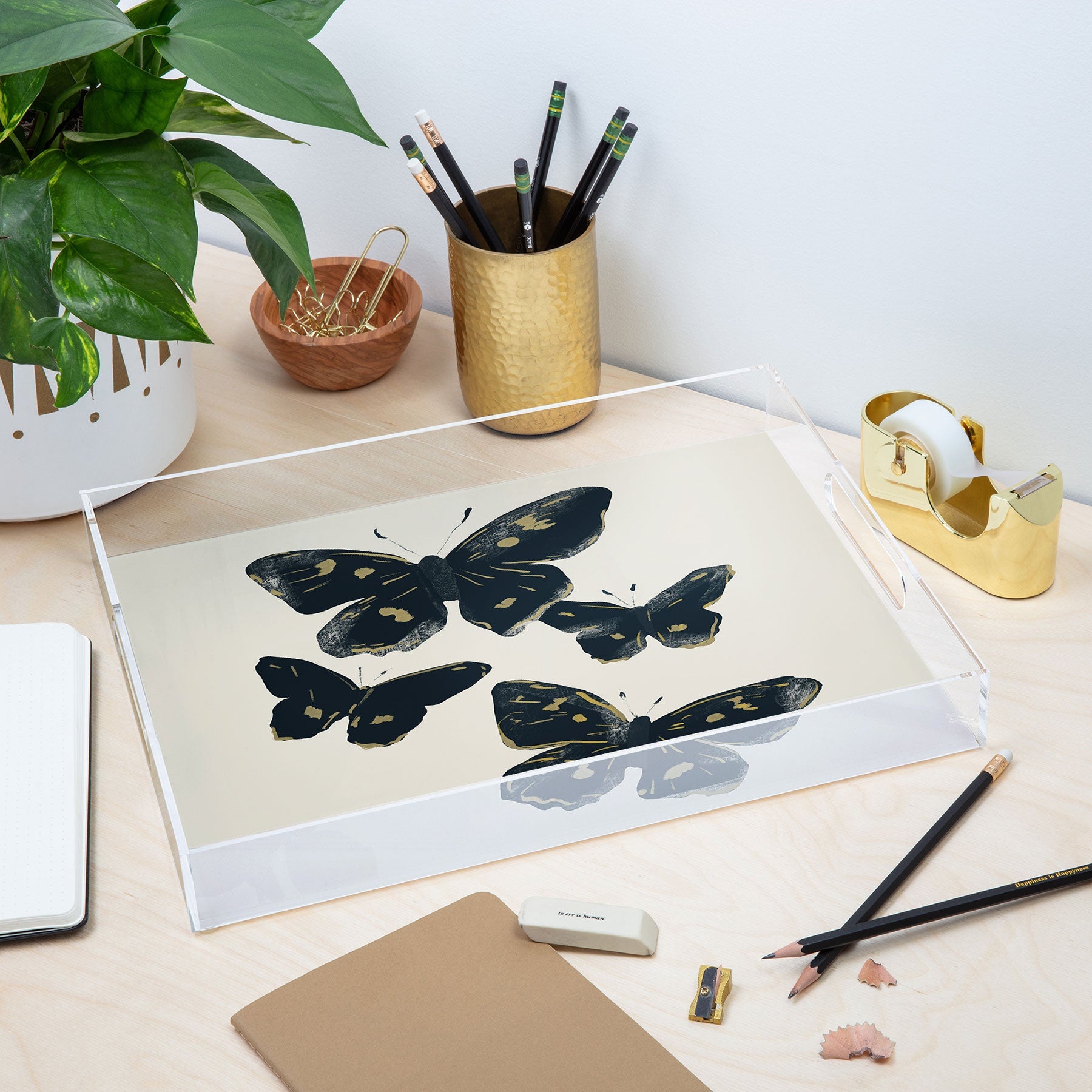 ThingDesign Black Butterflies 2 Acrylic Tray