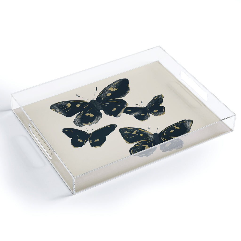 ThingDesign Black Butterflies 2 Acrylic Tray