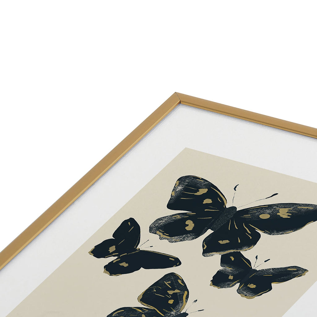 ThingDesign Black Butterflies 2 Metal Framed Art Print