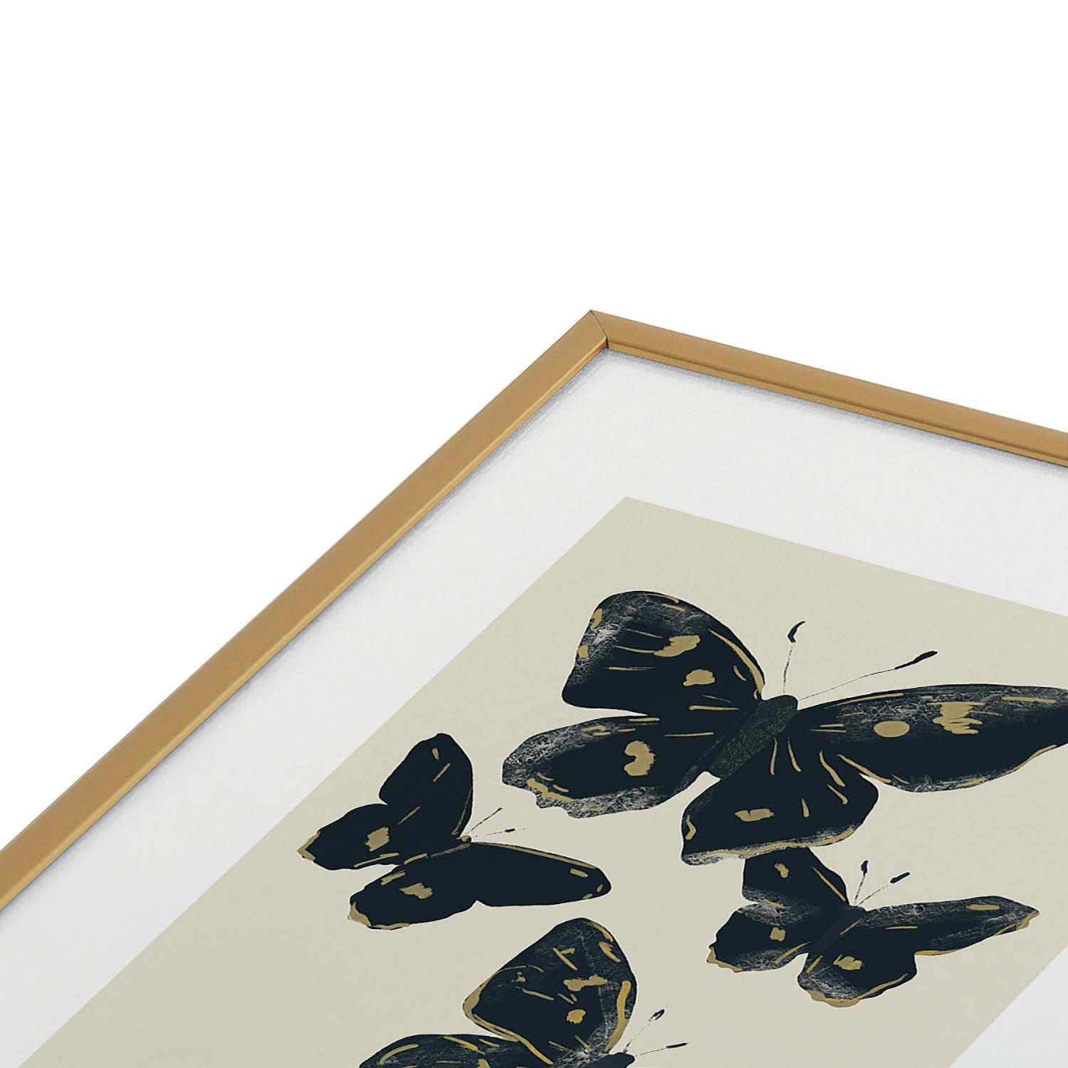 ThingDesign Black Butterflies 2 Metal Framed Art Print