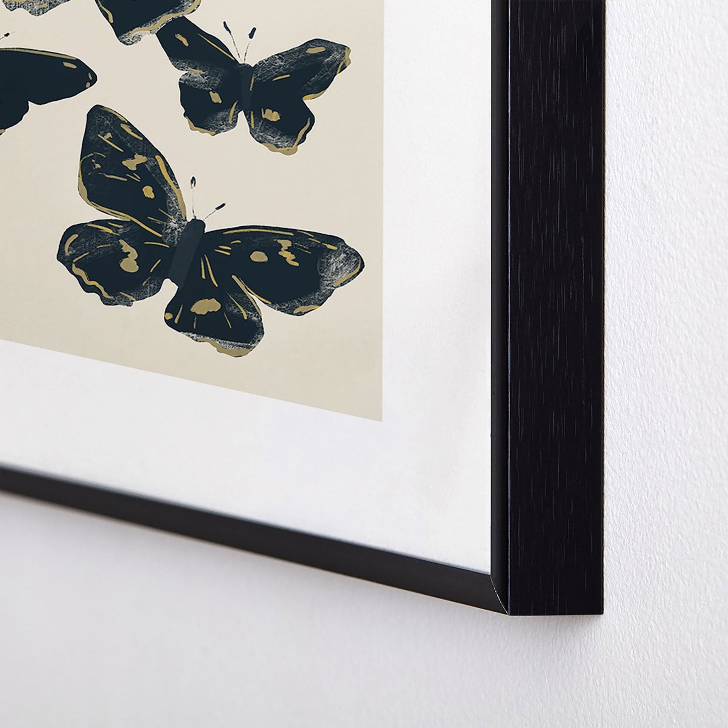 ThingDesign Black Butterflies 2 Metal Framed Art Print