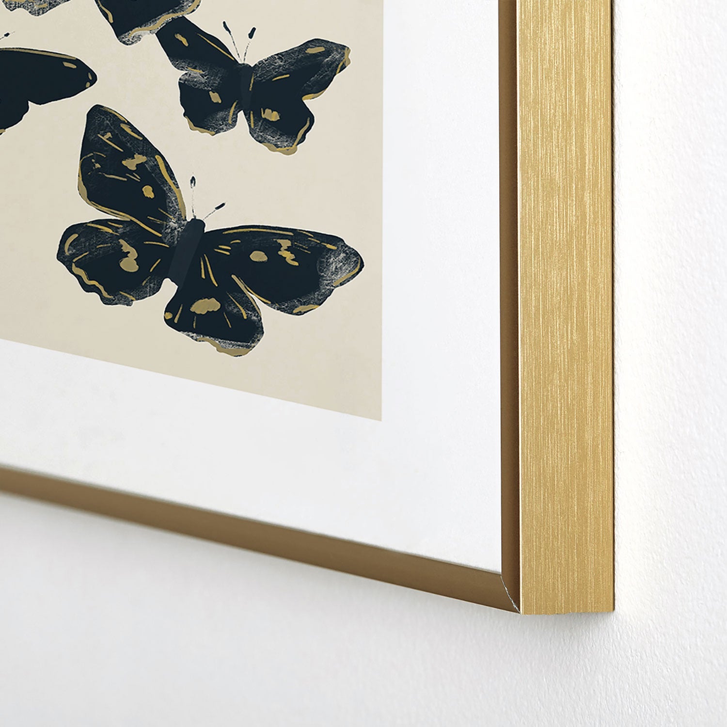 ThingDesign Black Butterflies 2 Metal Framed Art Print
