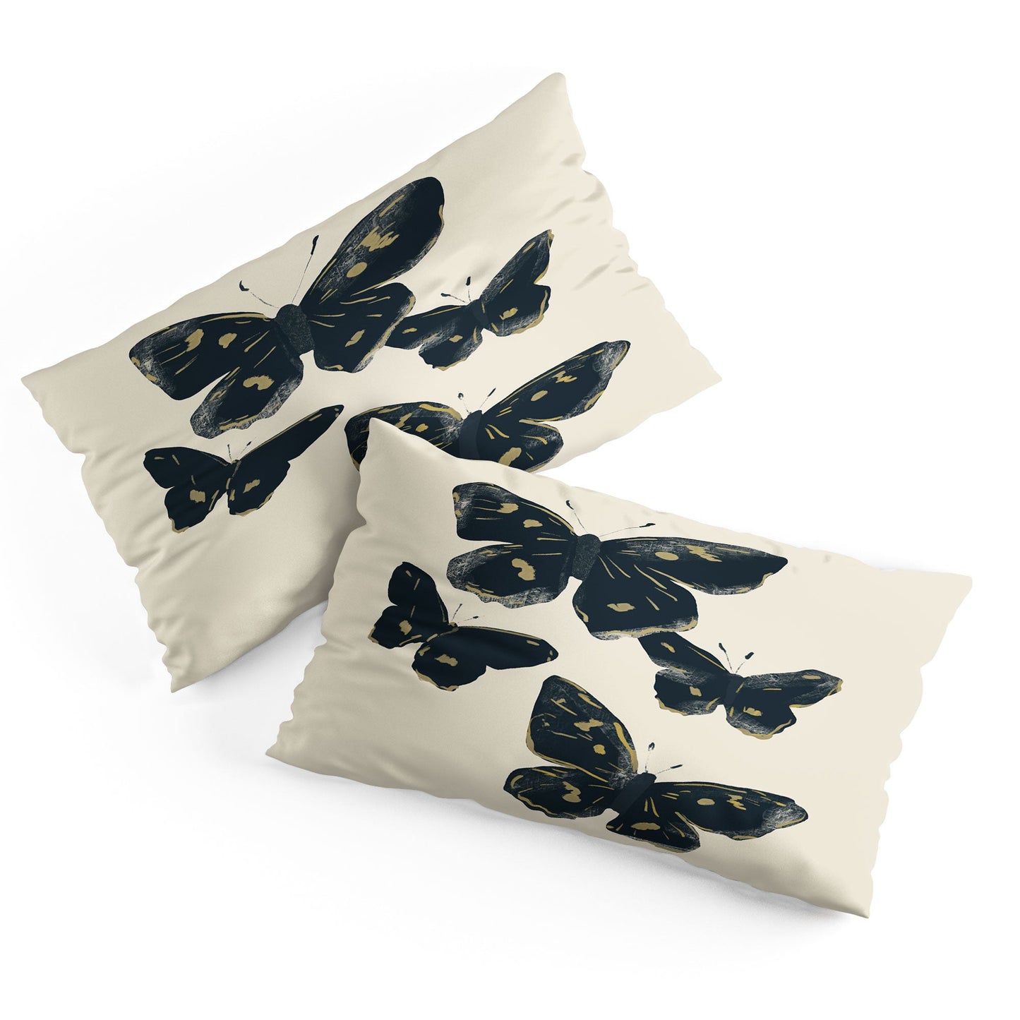 ThingDesign Black Butterflies 2 Pillow Shams