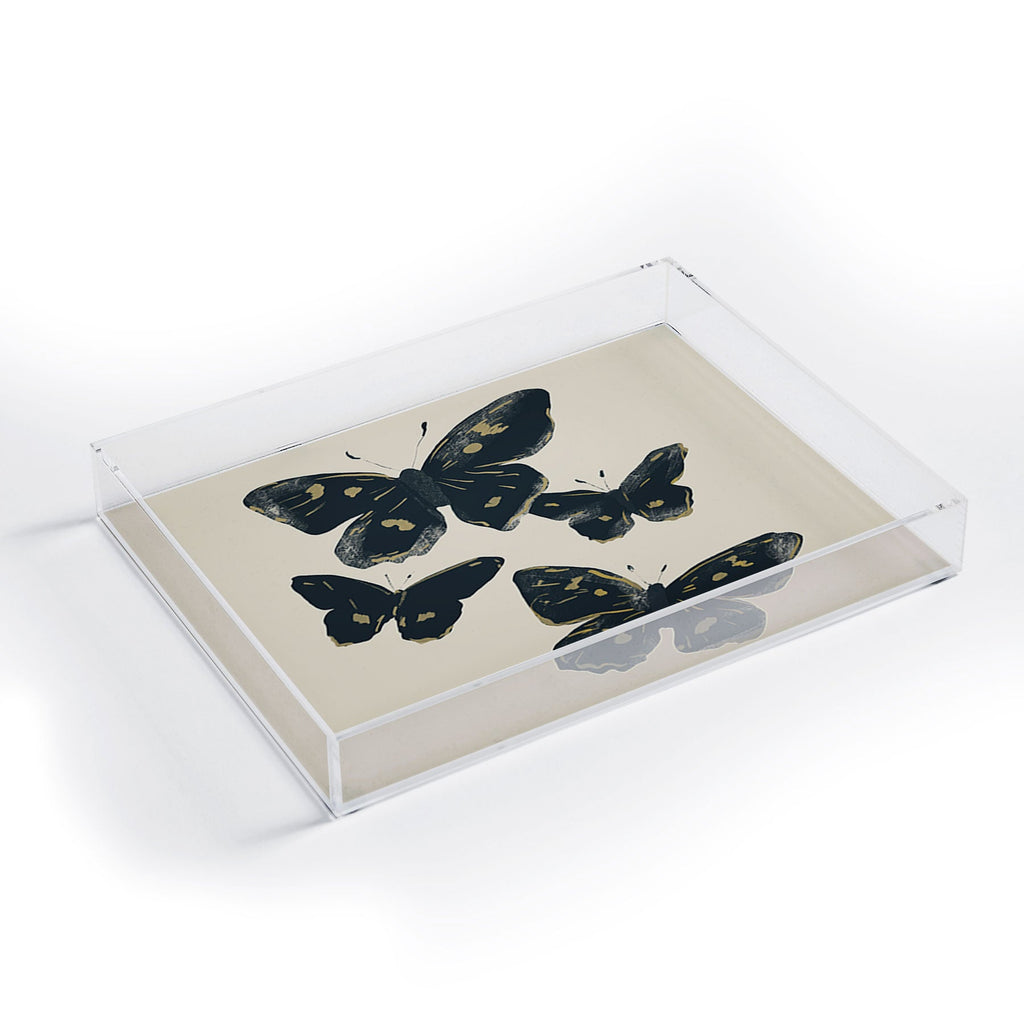 ThingDesign Black Butterflies 2 Acrylic Tray