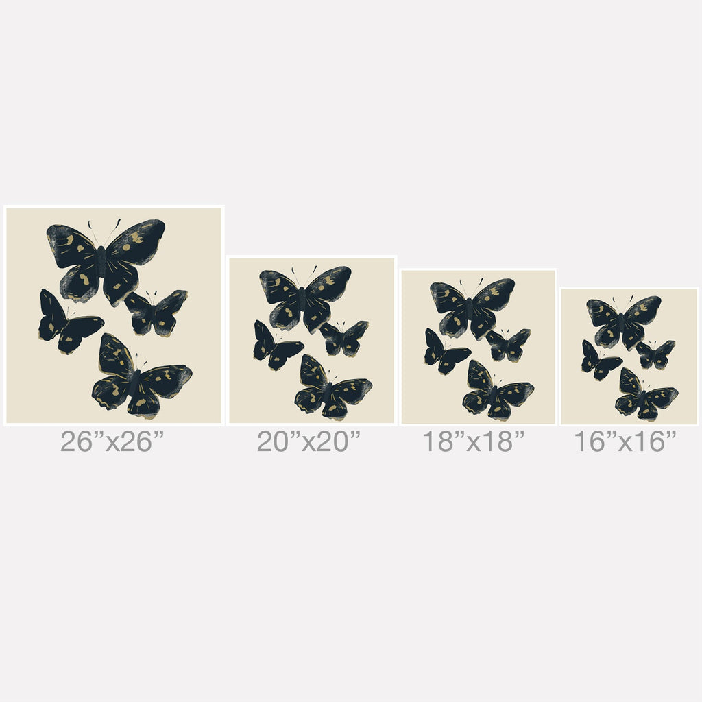 ThingDesign Black Butterflies 2 Throw Pillow