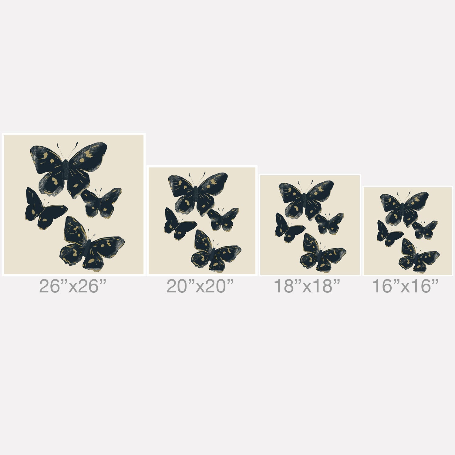 ThingDesign Black Butterflies 2 Throw Pillow