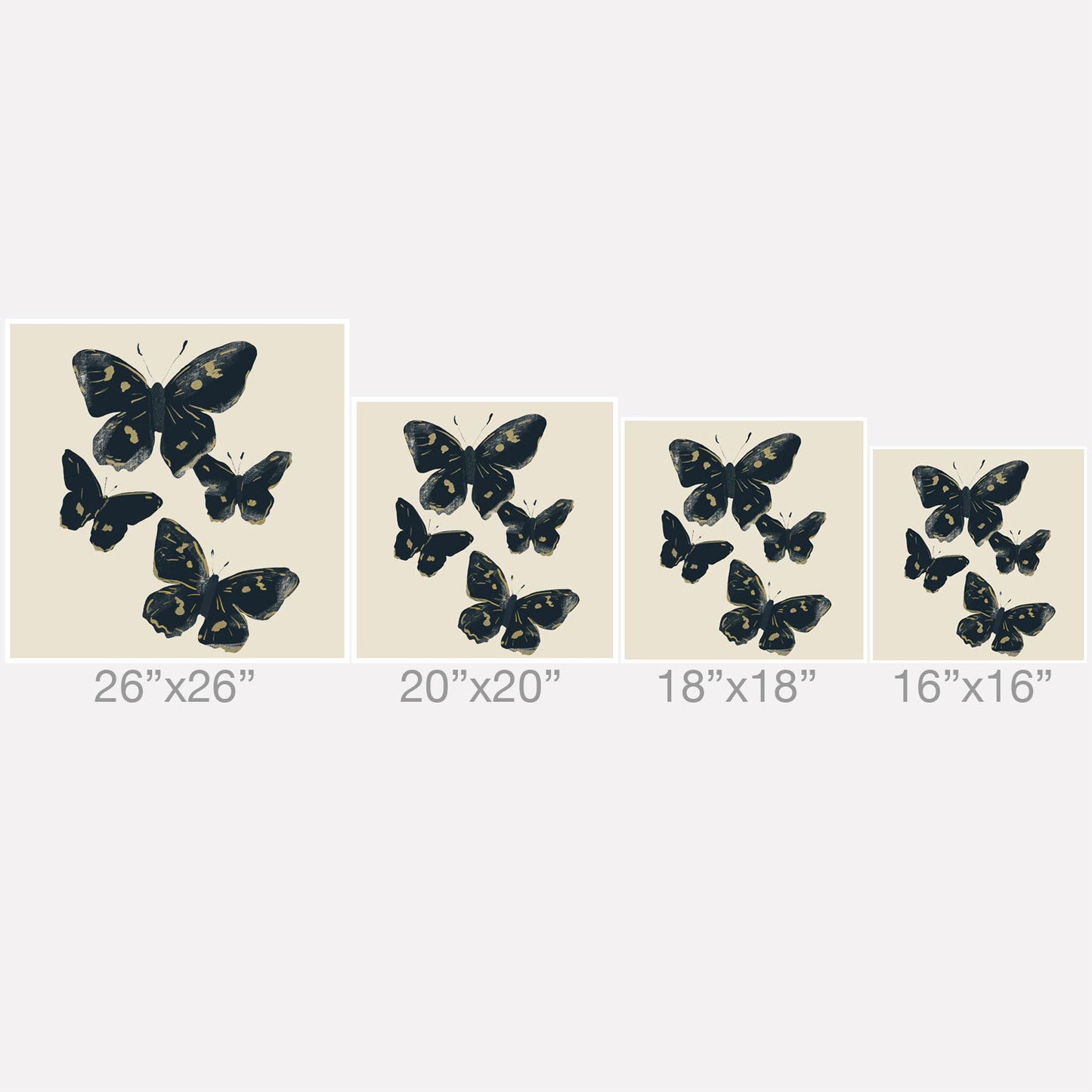 ThingDesign Black Butterflies 2 Outdoor Throw Pillow