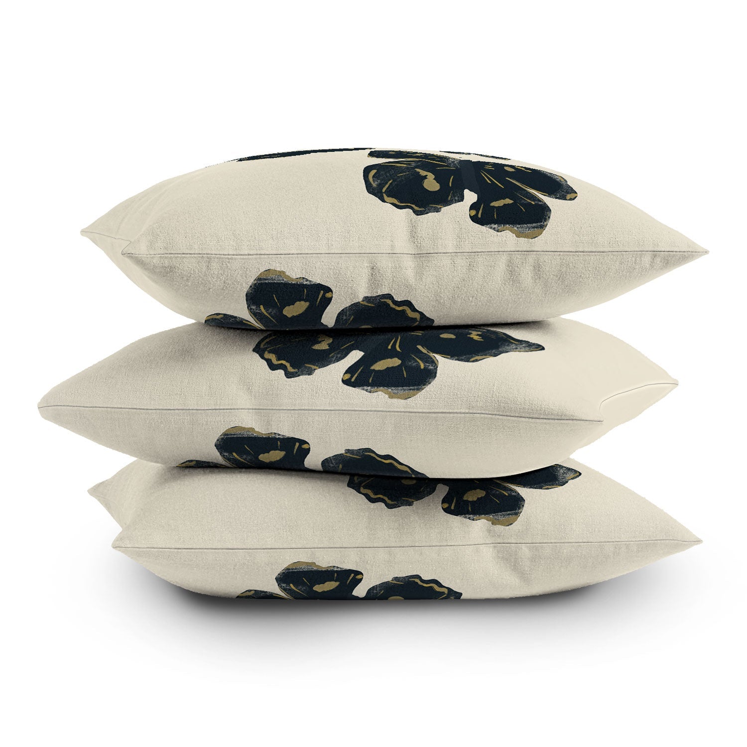 ThingDesign Black Butterflies 2 Throw Pillow