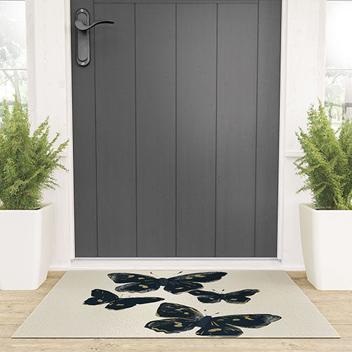 ThingDesign Black Butterflies 2 Welcome Mat