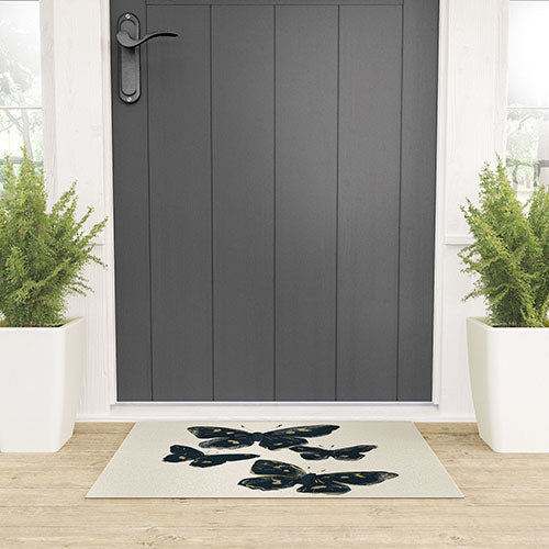 ThingDesign Black Butterflies 2 Welcome Mat