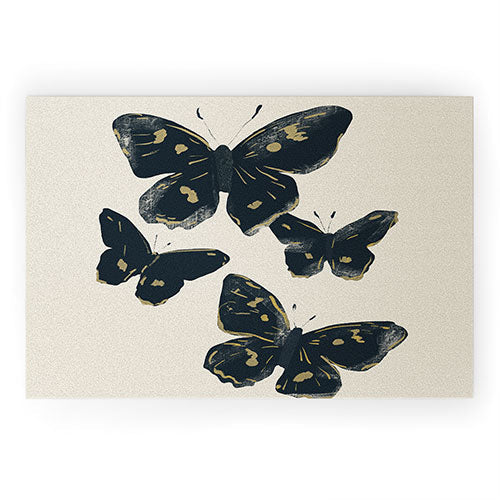 ThingDesign Black Butterflies 2 Welcome Mat