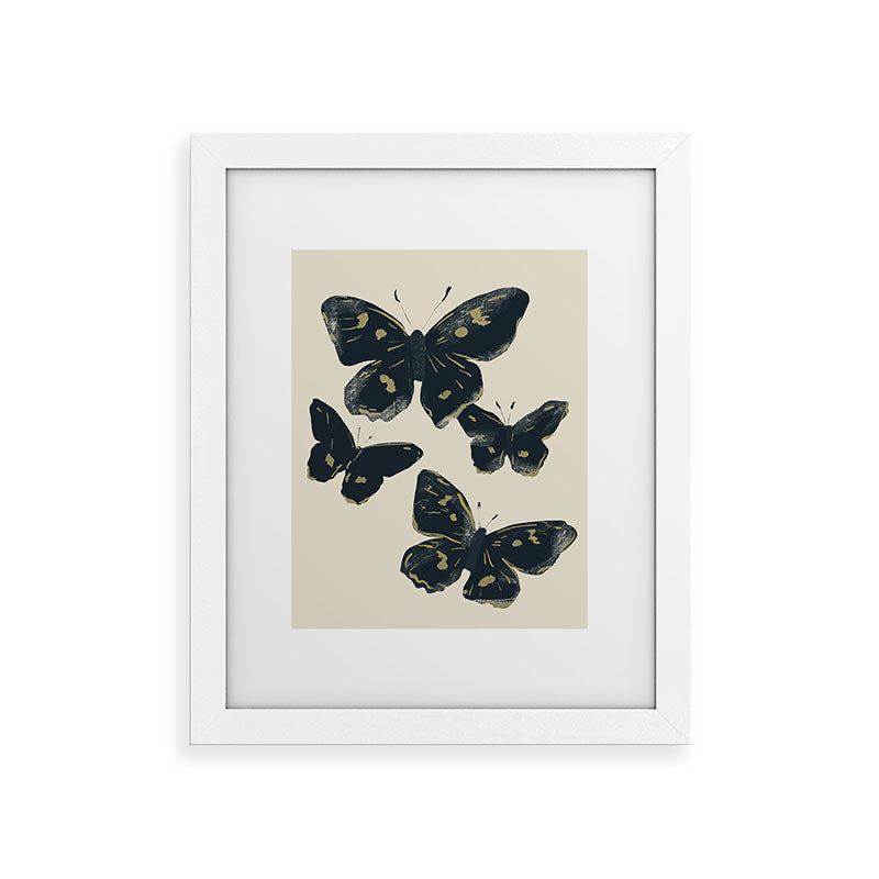ThingDesign Black Butterflies 2 Framed Art Print