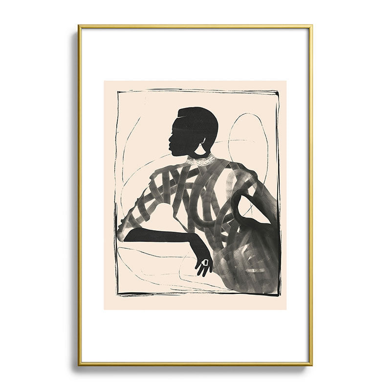 ThingDesign Lady Portrait Metal Framed Art Print