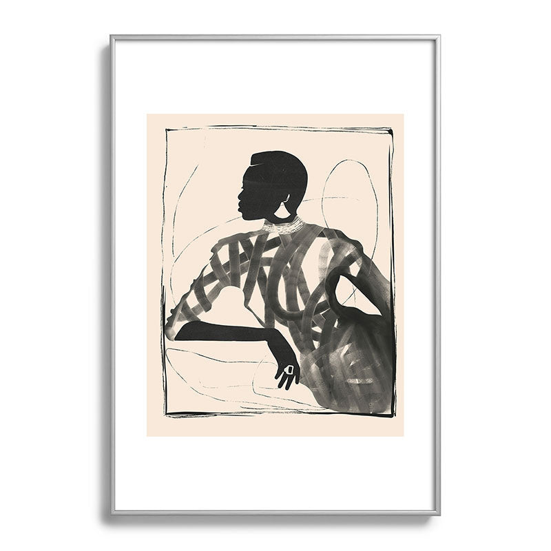 ThingDesign Lady Portrait Metal Framed Art Print