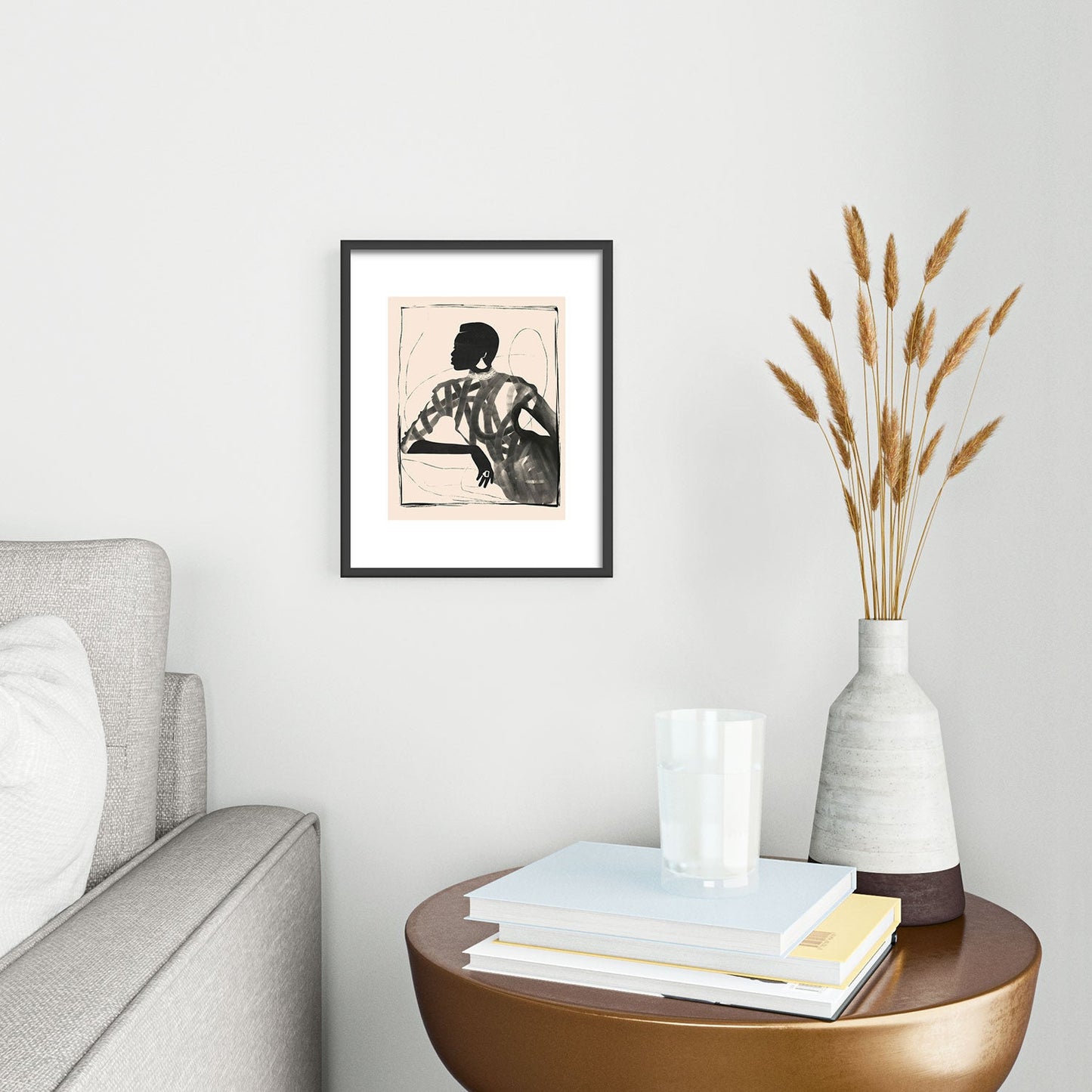 ThingDesign Lady Portrait Metal Framed Art Print