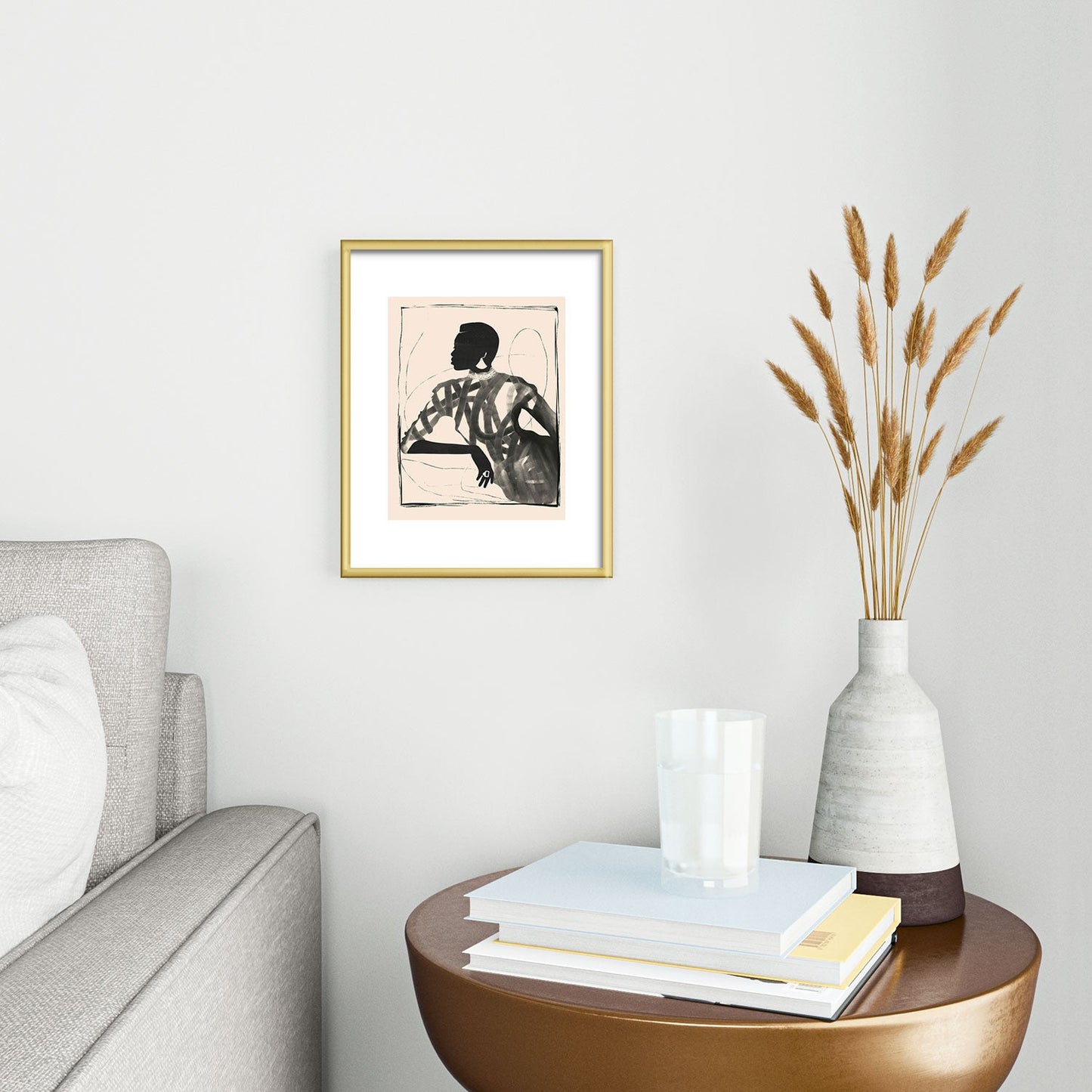 ThingDesign Lady Portrait Metal Framed Art Print