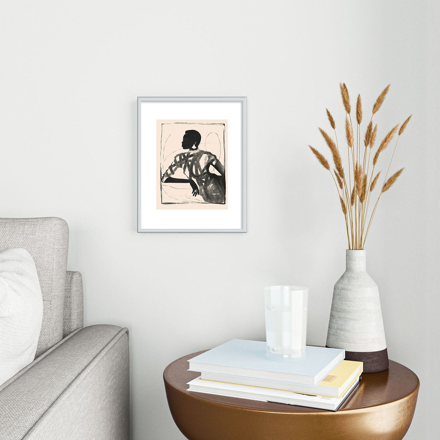ThingDesign Lady Portrait Metal Framed Art Print