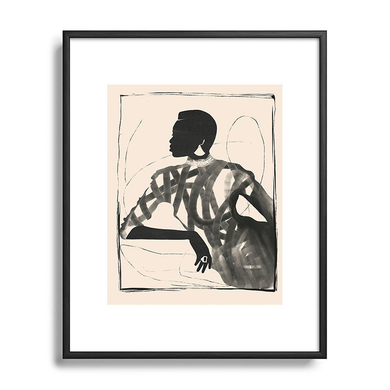 ThingDesign Lady Portrait Metal Framed Art Print