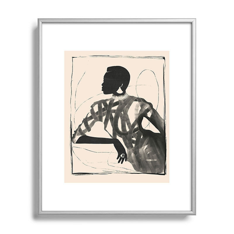 ThingDesign Lady Portrait Metal Framed Art Print