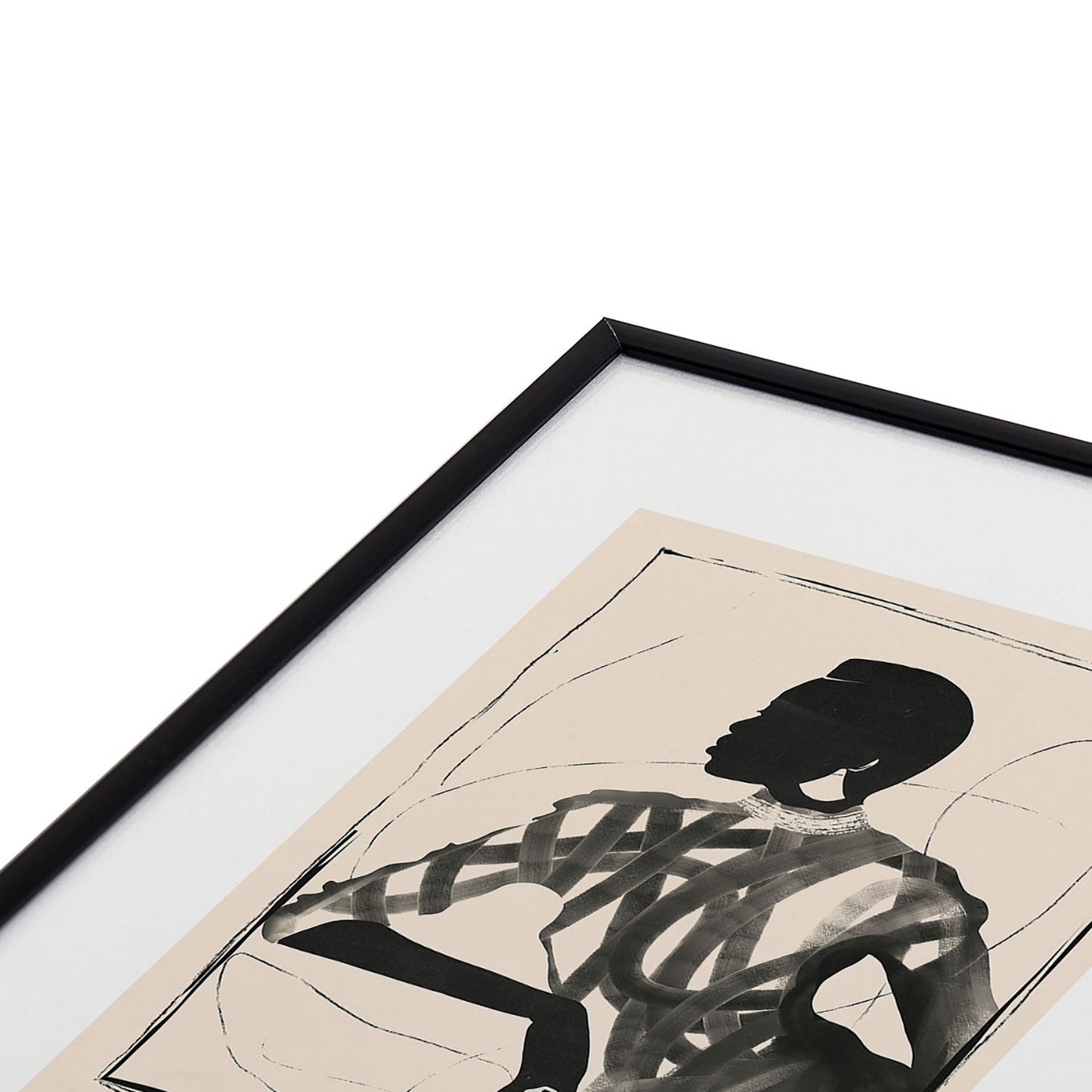 ThingDesign Lady Portrait Metal Framed Art Print