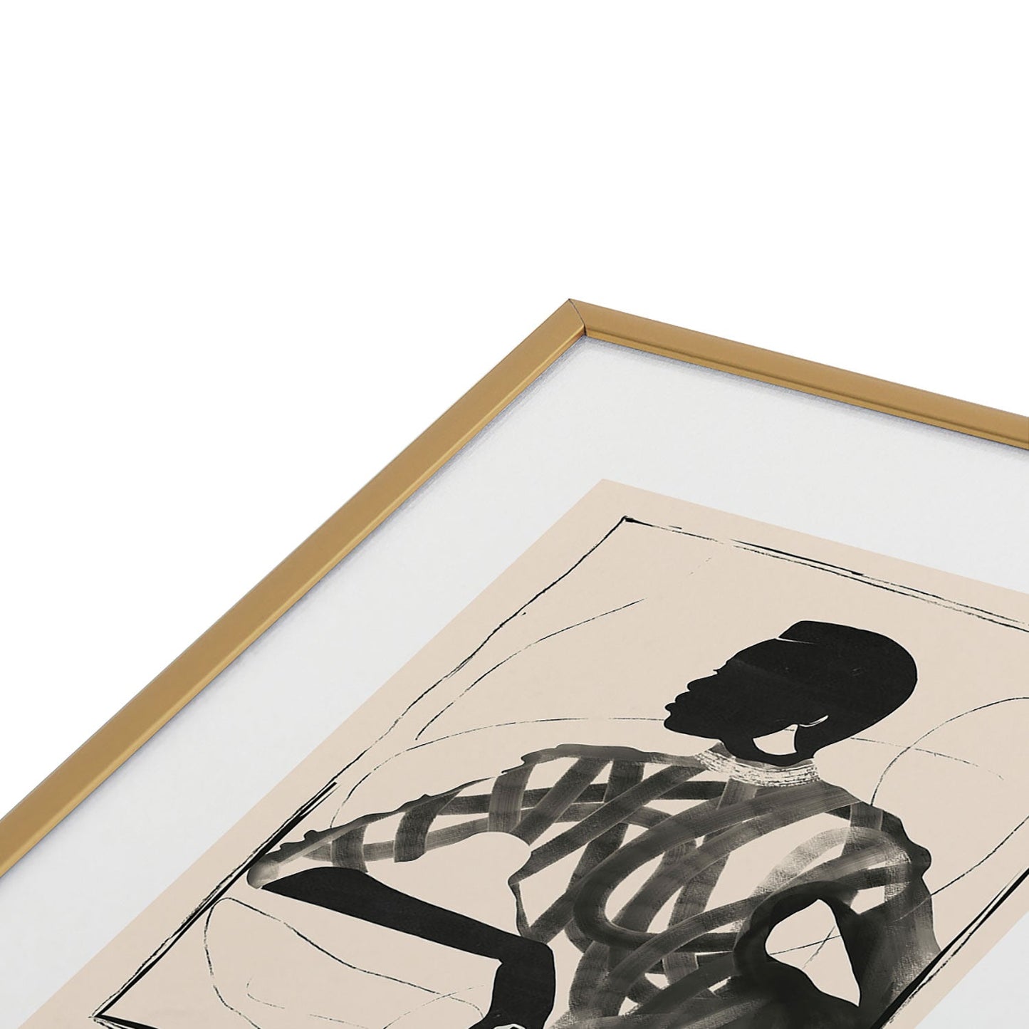 ThingDesign Lady Portrait Metal Framed Art Print