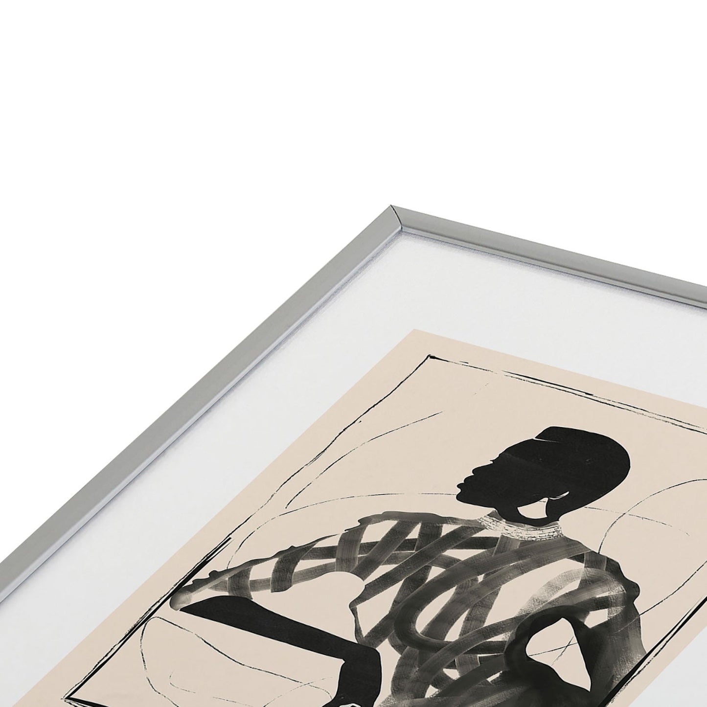 ThingDesign Lady Portrait Metal Framed Art Print
