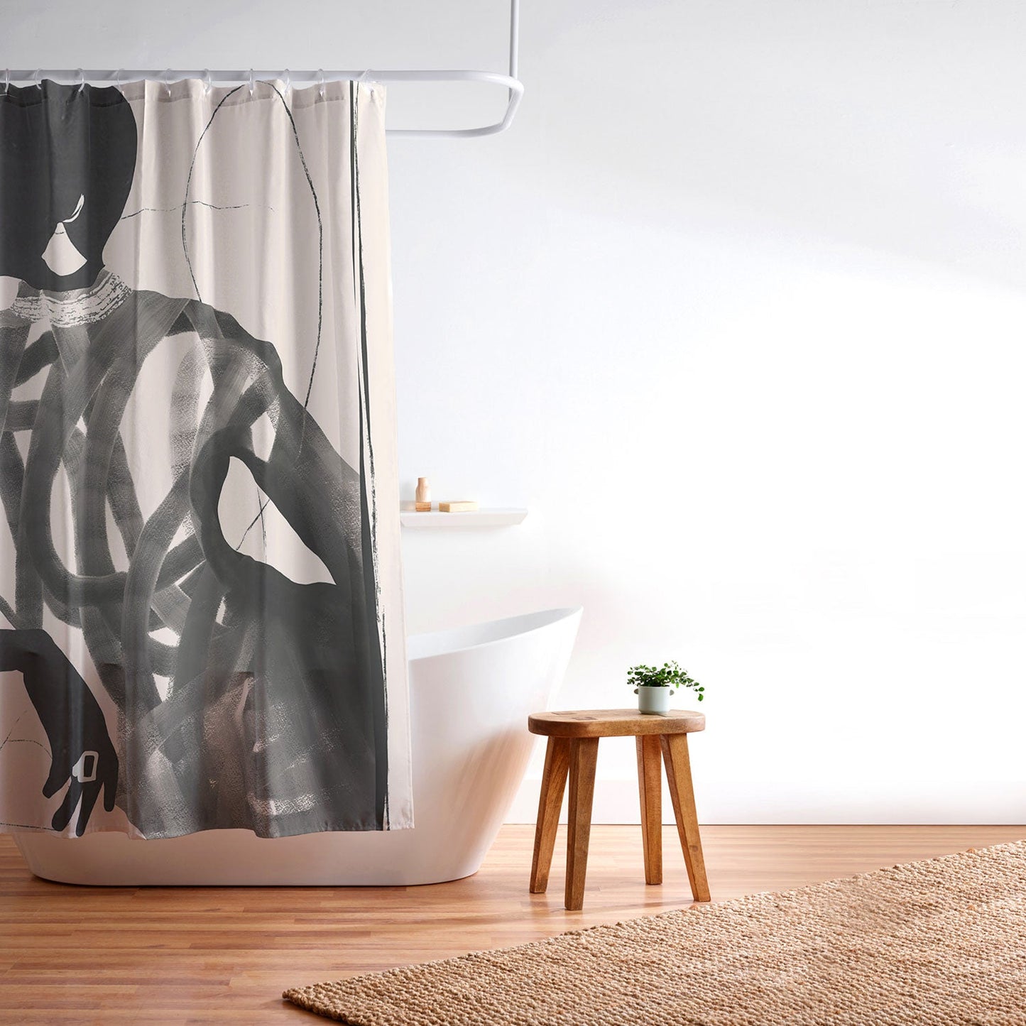 ThingDesign Lady Portrait Shower Curtain