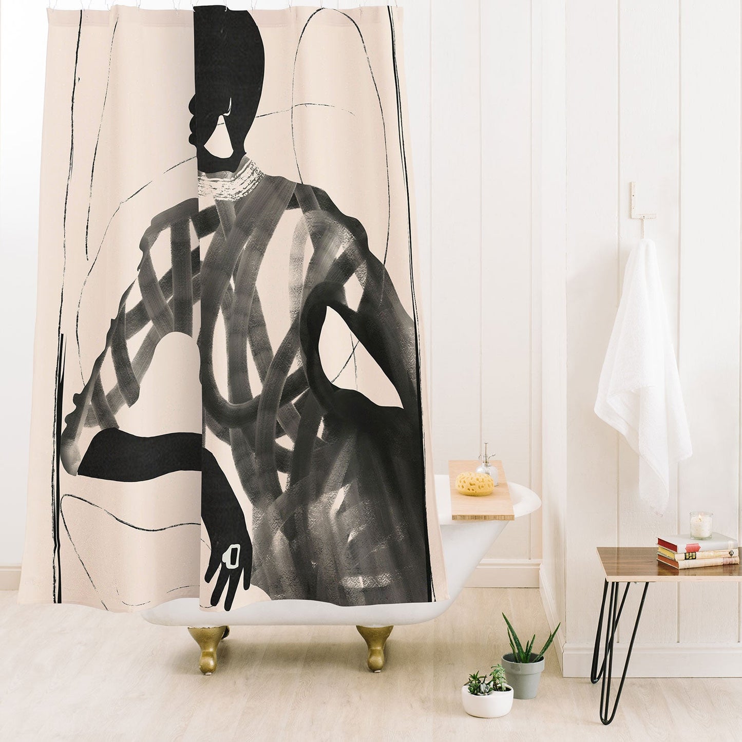 ThingDesign Lady Portrait Shower Curtain