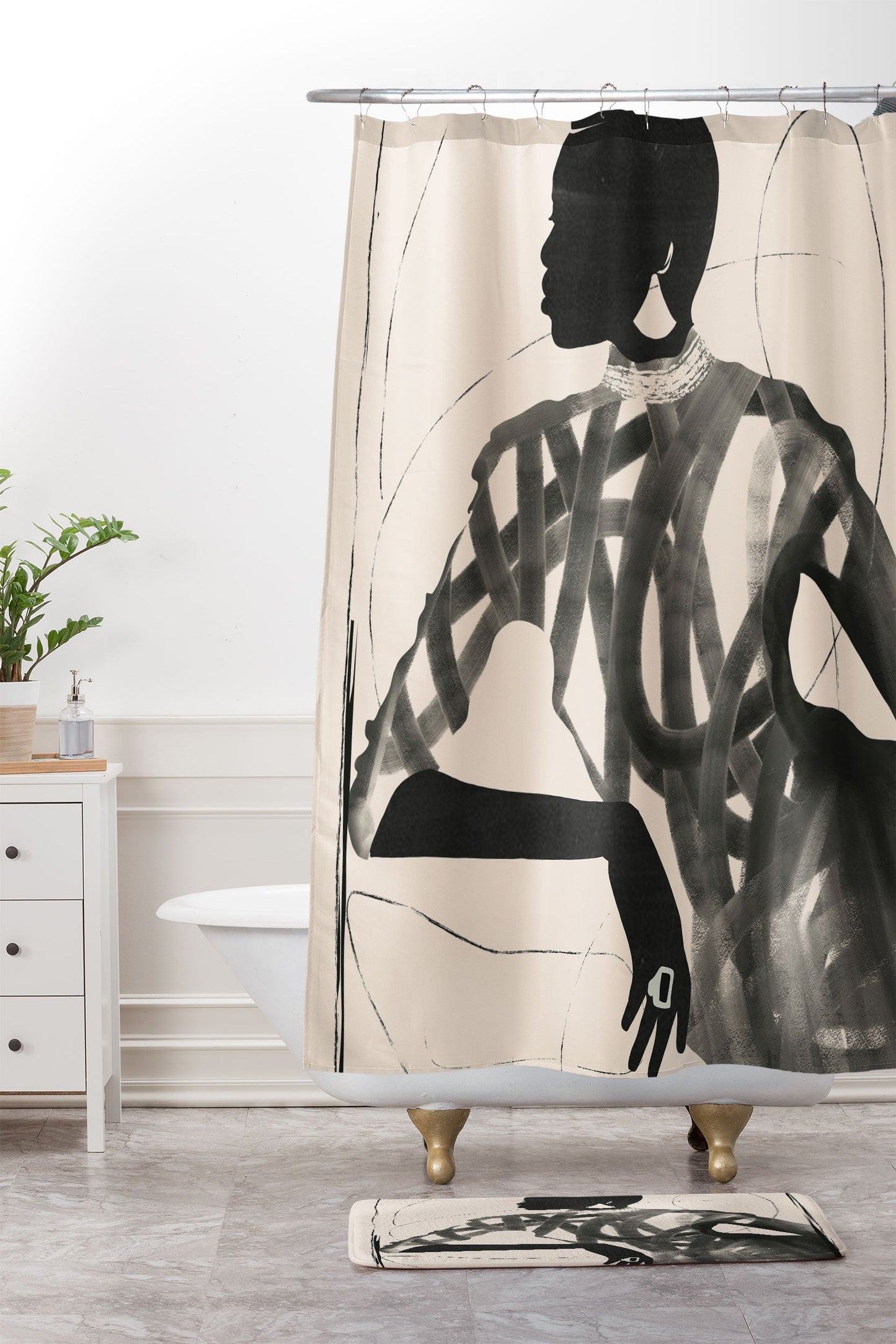 ThingDesign Lady Portrait Memory Foam Bath Mat