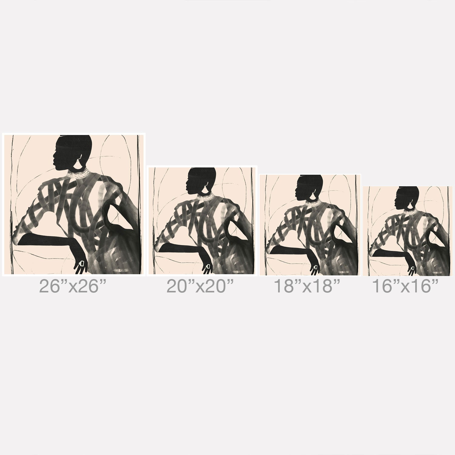 ThingDesign Lady Portrait Throw Pillow