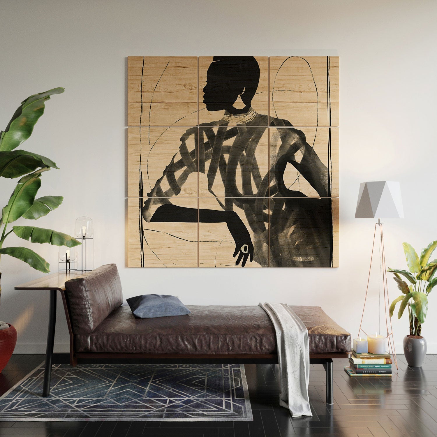 ThingDesign Lady Portrait Wood Wall Mural