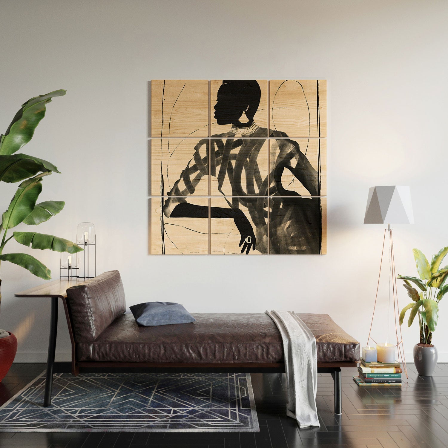 ThingDesign Lady Portrait Wood Wall Mural