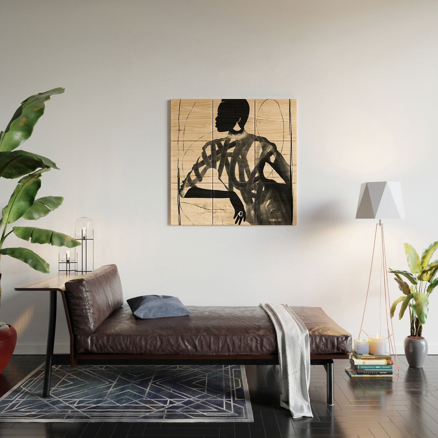 ThingDesign Lady Portrait Wood Wall Mural