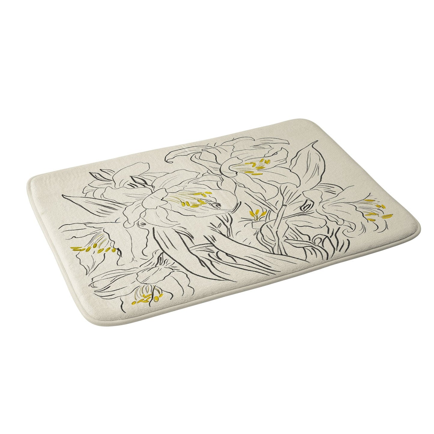 ThingDesign Minimalist Garden flowers Memory Foam Bath Mat