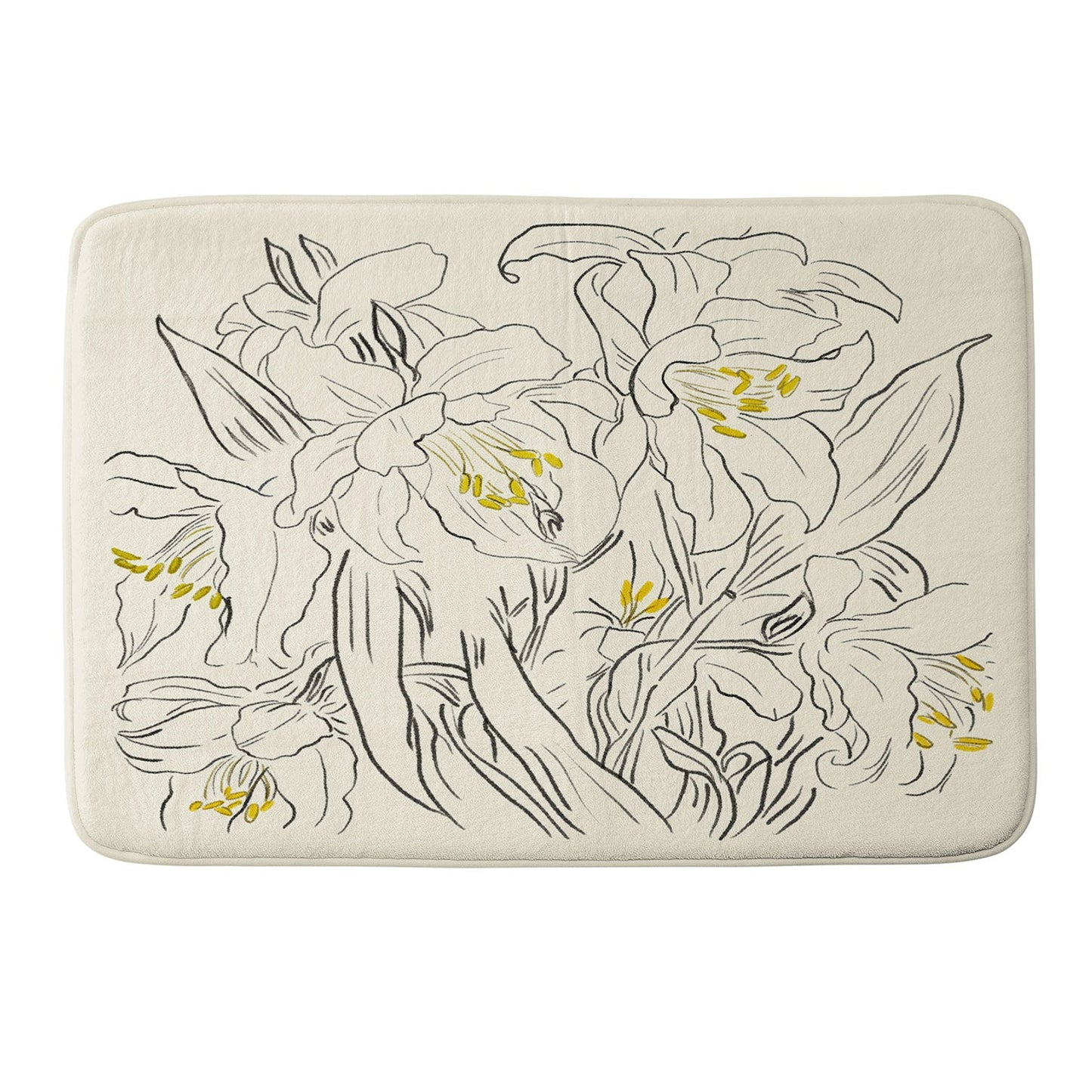 ThingDesign Minimalist Garden flowers Memory Foam Bath Mat