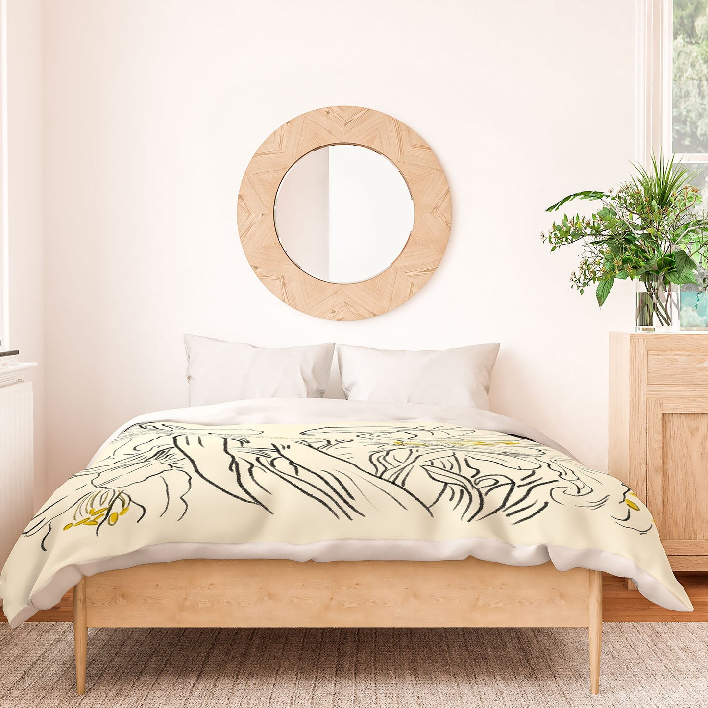 ThingDesign Minimalist Garden flowers Duvet Cover