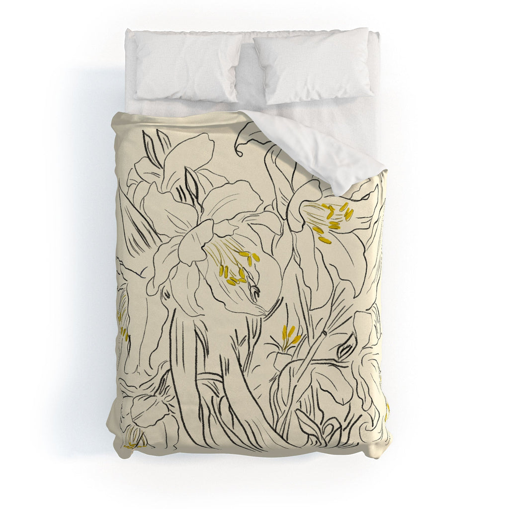 ThingDesign Minimalist Garden flowers Duvet Cover