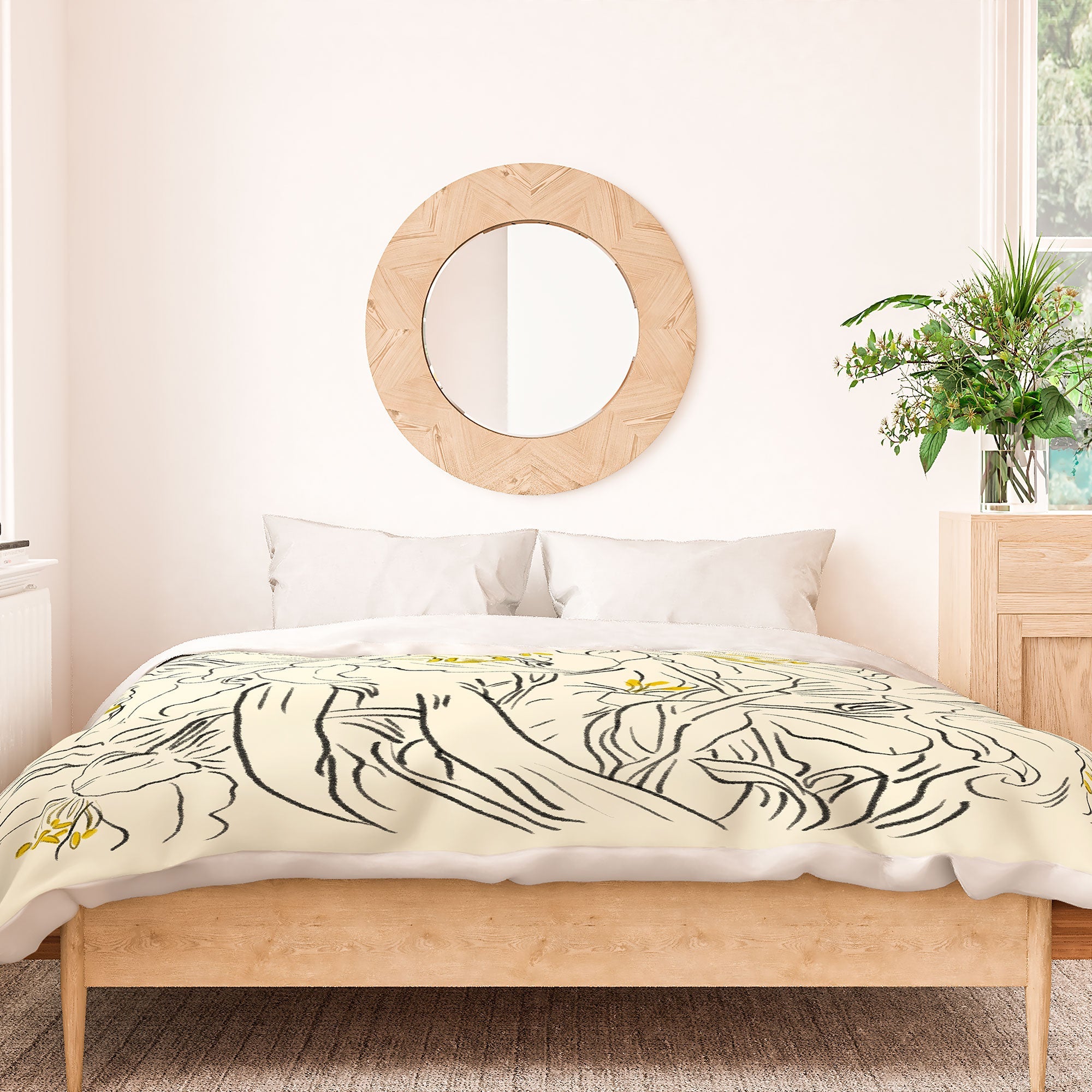 ThingDesign Minimalist Garden flowers Duvet Cover