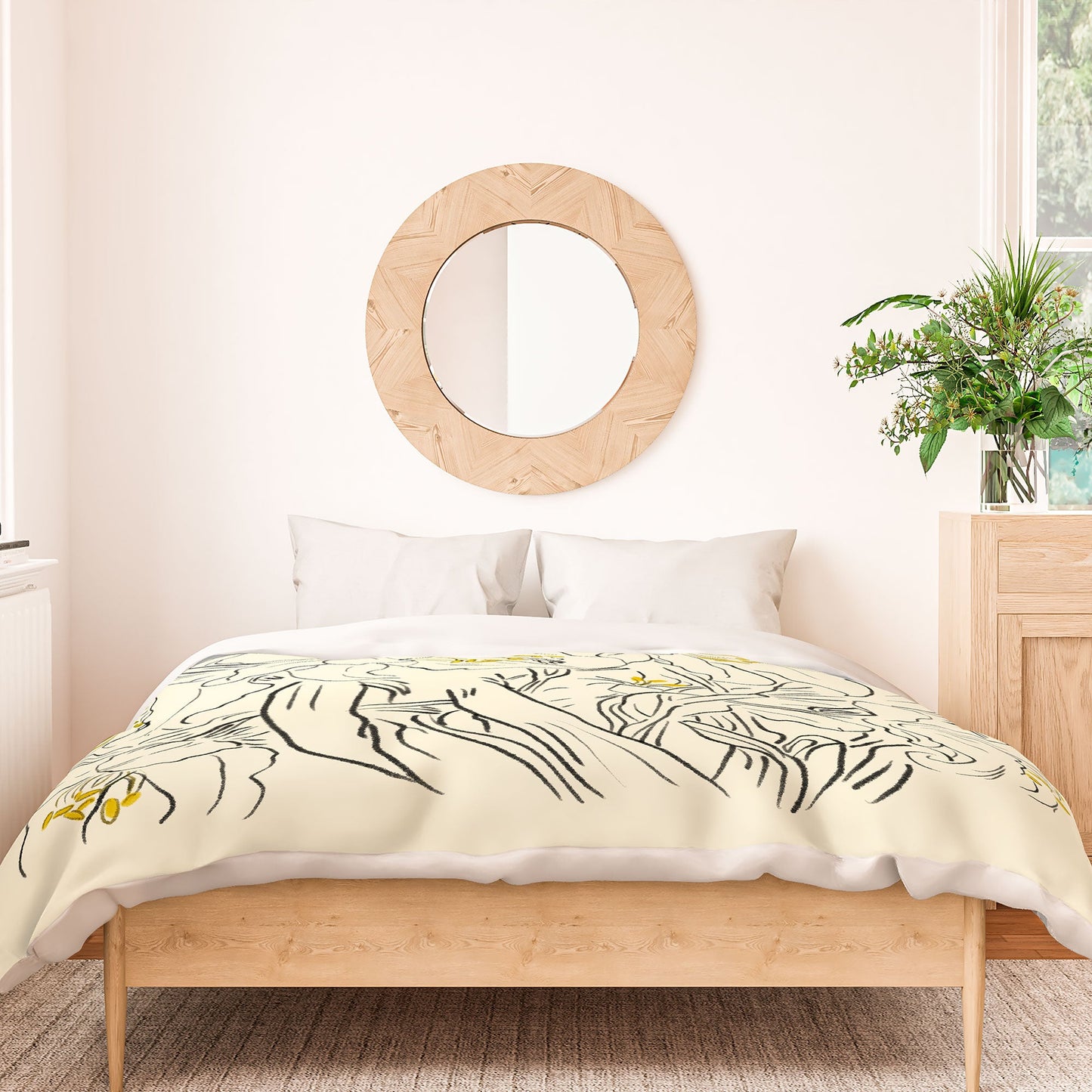 ThingDesign Minimalist Garden flowers Duvet Cover