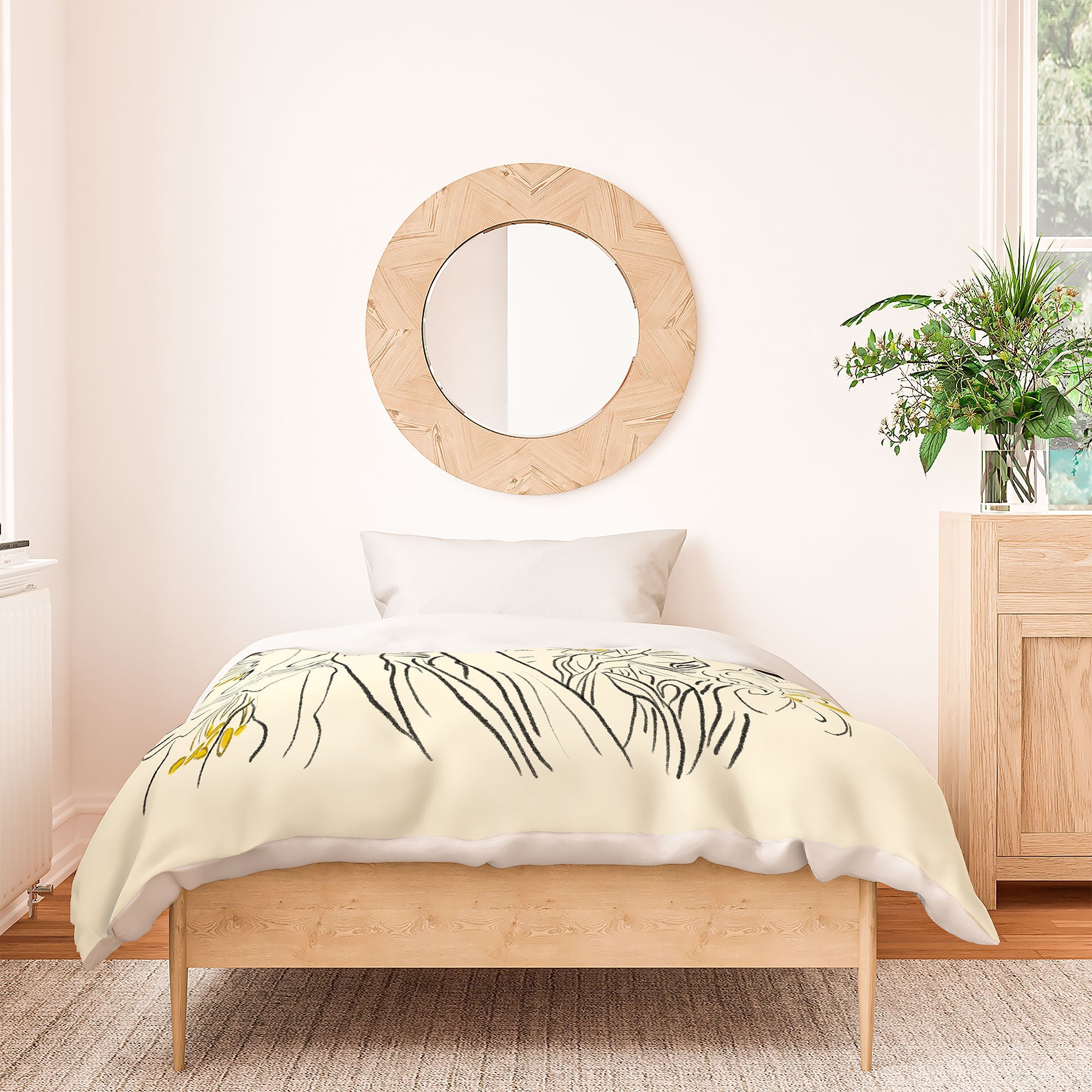 ThingDesign Minimalist Garden flowers Duvet Cover