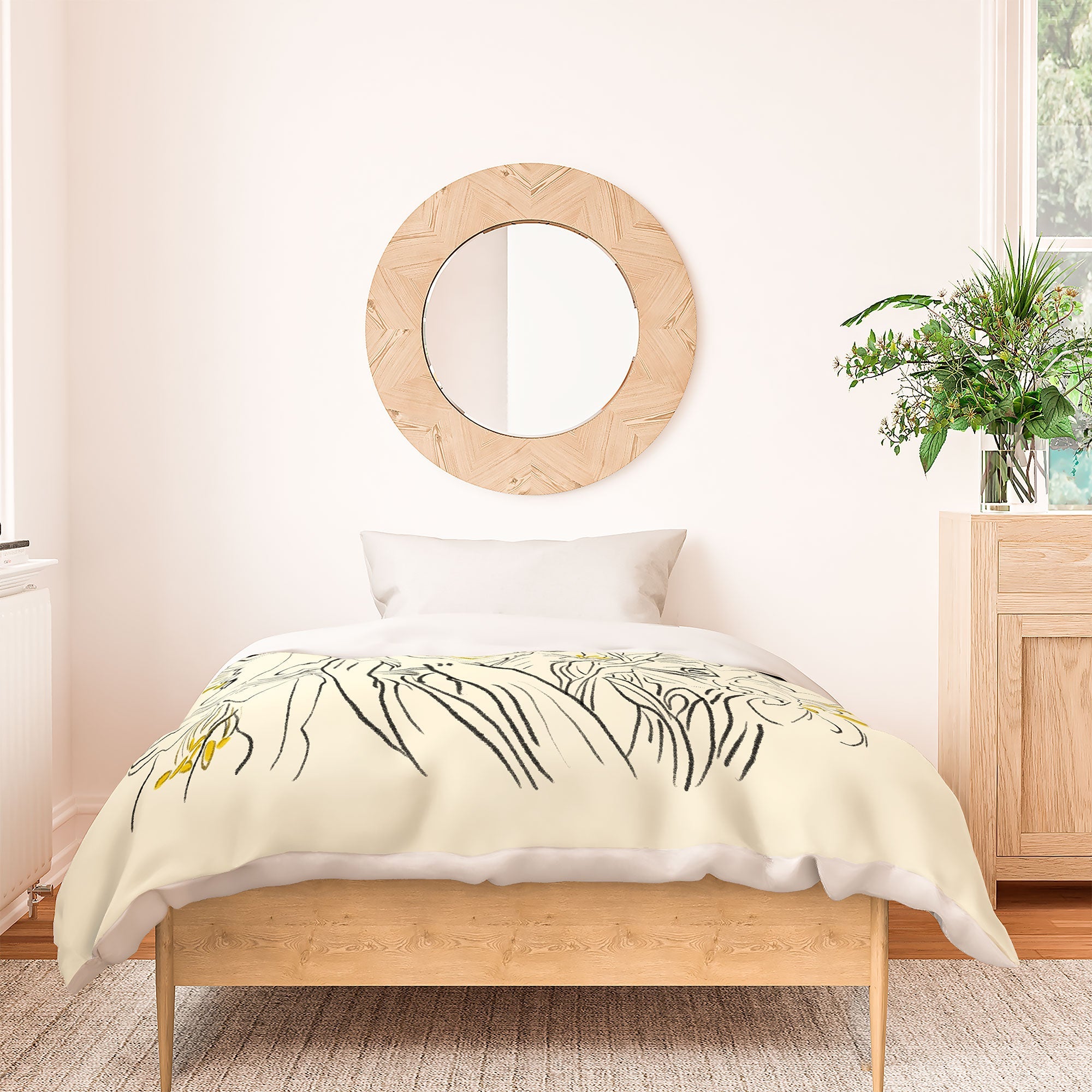 ThingDesign Minimalist Garden flowers Duvet Cover