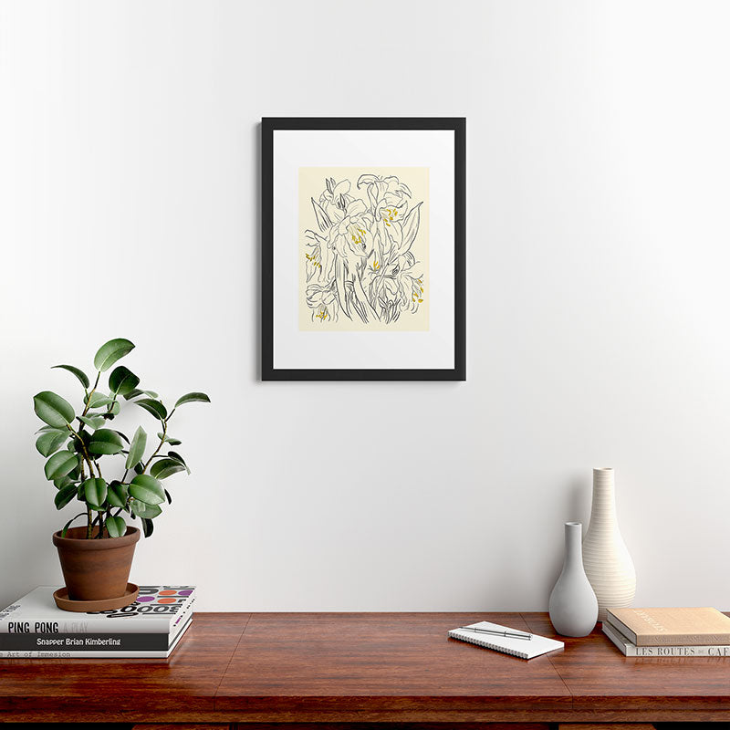 ThingDesign Minimalist Garden flowers Framed Art Print