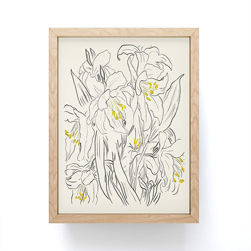 ThingDesign Minimalist Garden flowers Framed Mini Art Print