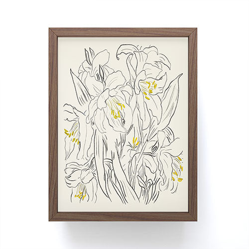 ThingDesign Minimalist Garden flowers Framed Mini Art Print