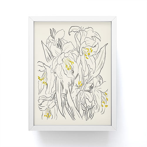 ThingDesign Minimalist Garden flowers Framed Mini Art Print