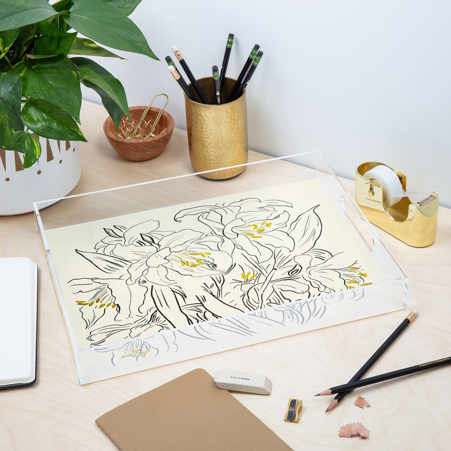 ThingDesign Minimalist Garden flowers Acrylic Tray